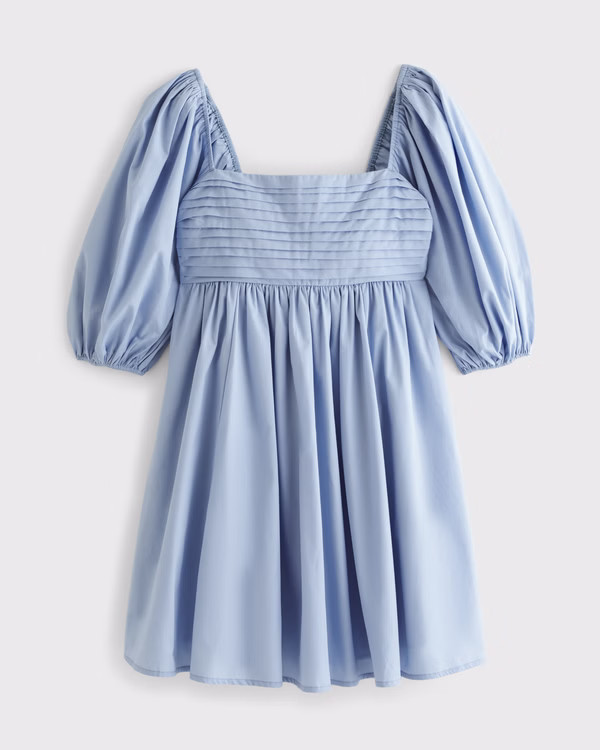 The A&F Emerson Poplin Puff Sleeve Mini Dress | Abercrombie & Fitch (US)