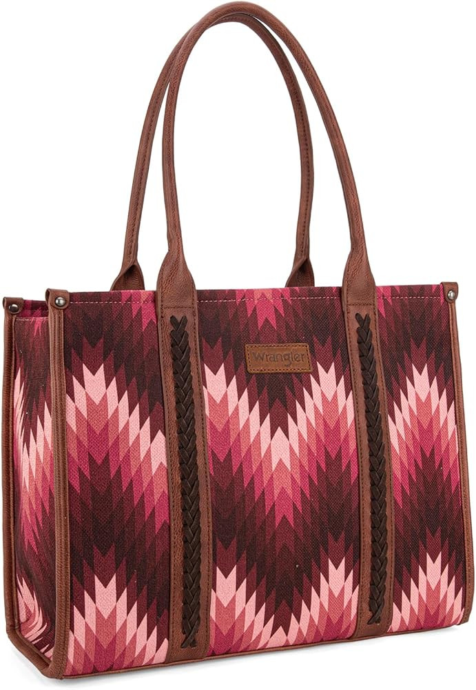 Montana West Wrangler Large Tote Bag for Women Western Structured Shoulder Bag with Laptop Compar... | Amazon (US)