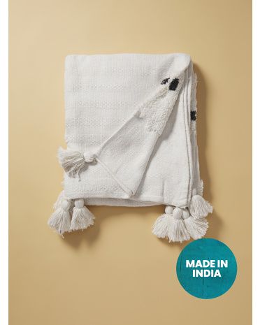 50x60 Hand Woven Ghost Throw With Tassels | HomeGoods