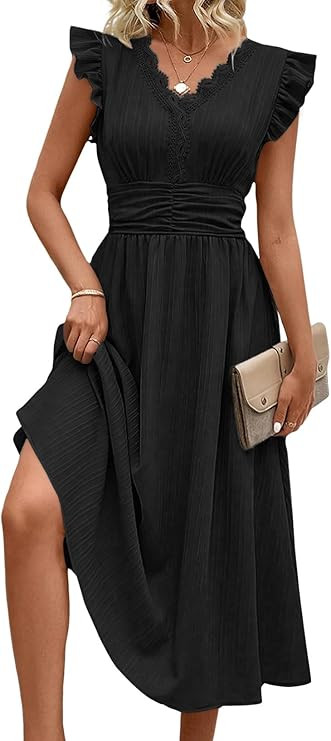 SHEWIN Women Summer Elegant Ruffle Sleeve Dress Semi Formal Boho Outfits 2026 | Amazon (US)