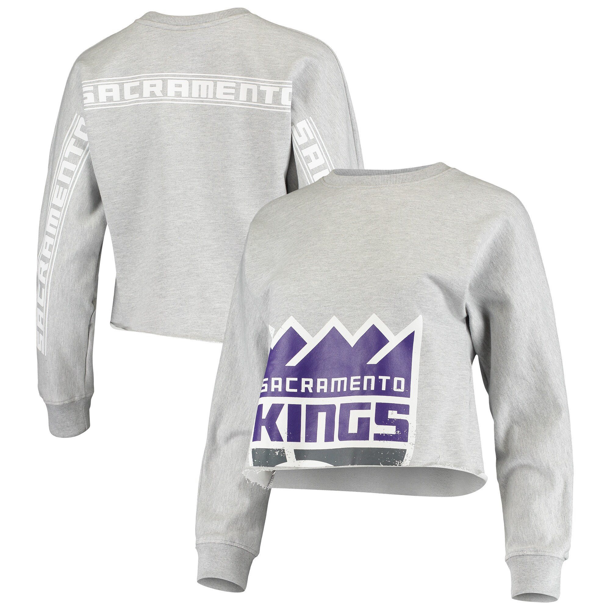 Women's Sacramento Kings FISLL Gray Cropped Long Sleeve T-Shirt | NBA store