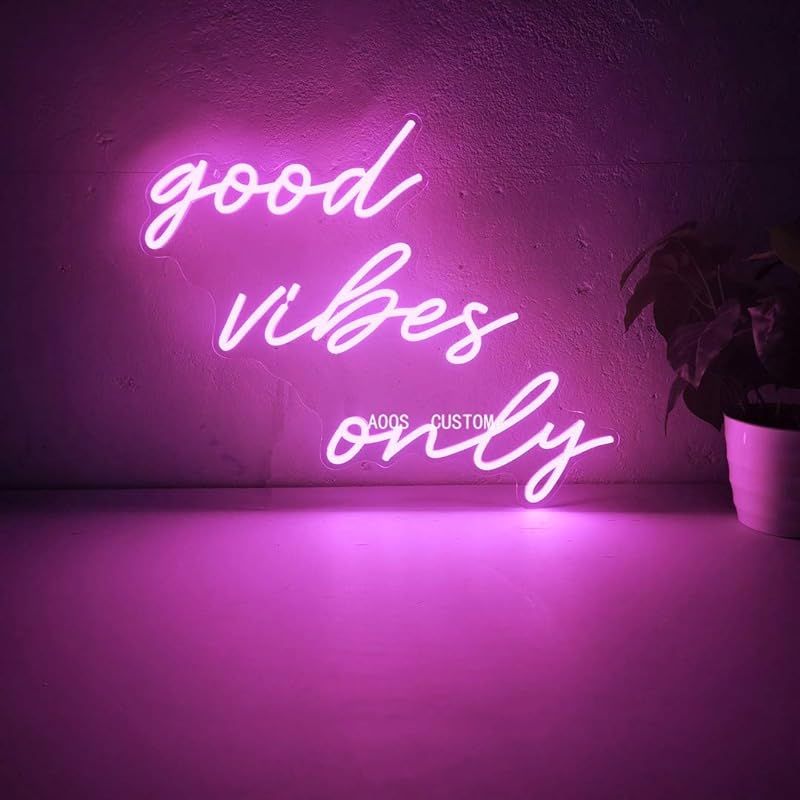 Good Vibes Only Custom Dimmable LED Neon Signs for Wall Decor (Customization Options: Color, Size... | Amazon (US)