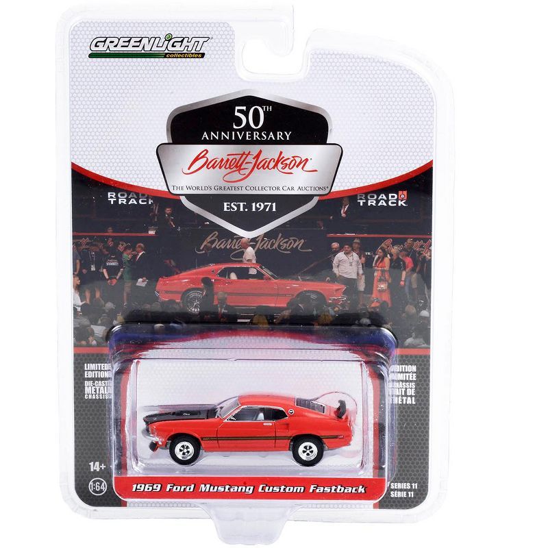1969 Ford Mustang Custom Fastback Race Red with Black Hood and Stripes (Lot #765.1) 1/64 Diecast ... | Target