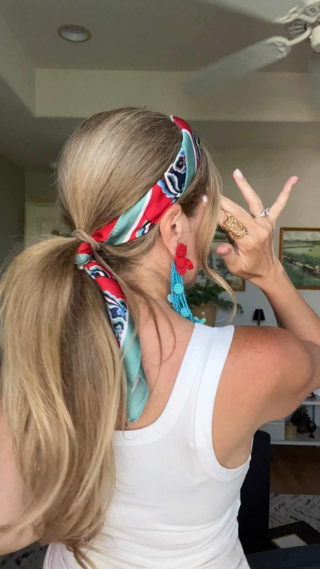 Love a headband but not the headset, try this scarf style 

If your scarf feels slippery, you can always add a few bobby pins on the side. I love the colors of the scarf and I use it all the time on my handbag or as a necklace 

Xo,
Jill

#LTKdayinmylife #LTKBeauty #LTKmorningroutine