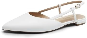 DREAM PAIRS Slingback Flats for Women, Pointed-Toe Elegant Women's Ballet Flats with Buckle Strap... | Amazon (US)