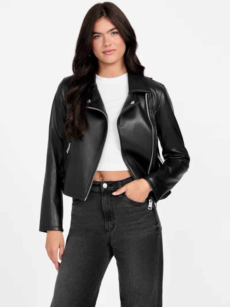 Miko Faux-Leather Moto Jacket | GUESS® Official Website | Guess (US)