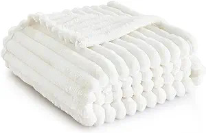 Bedsure White Fleece Throw Blanket for Couch - Super Soft Cozy Blankets for Women, Cute Small Bla... | Amazon (US)