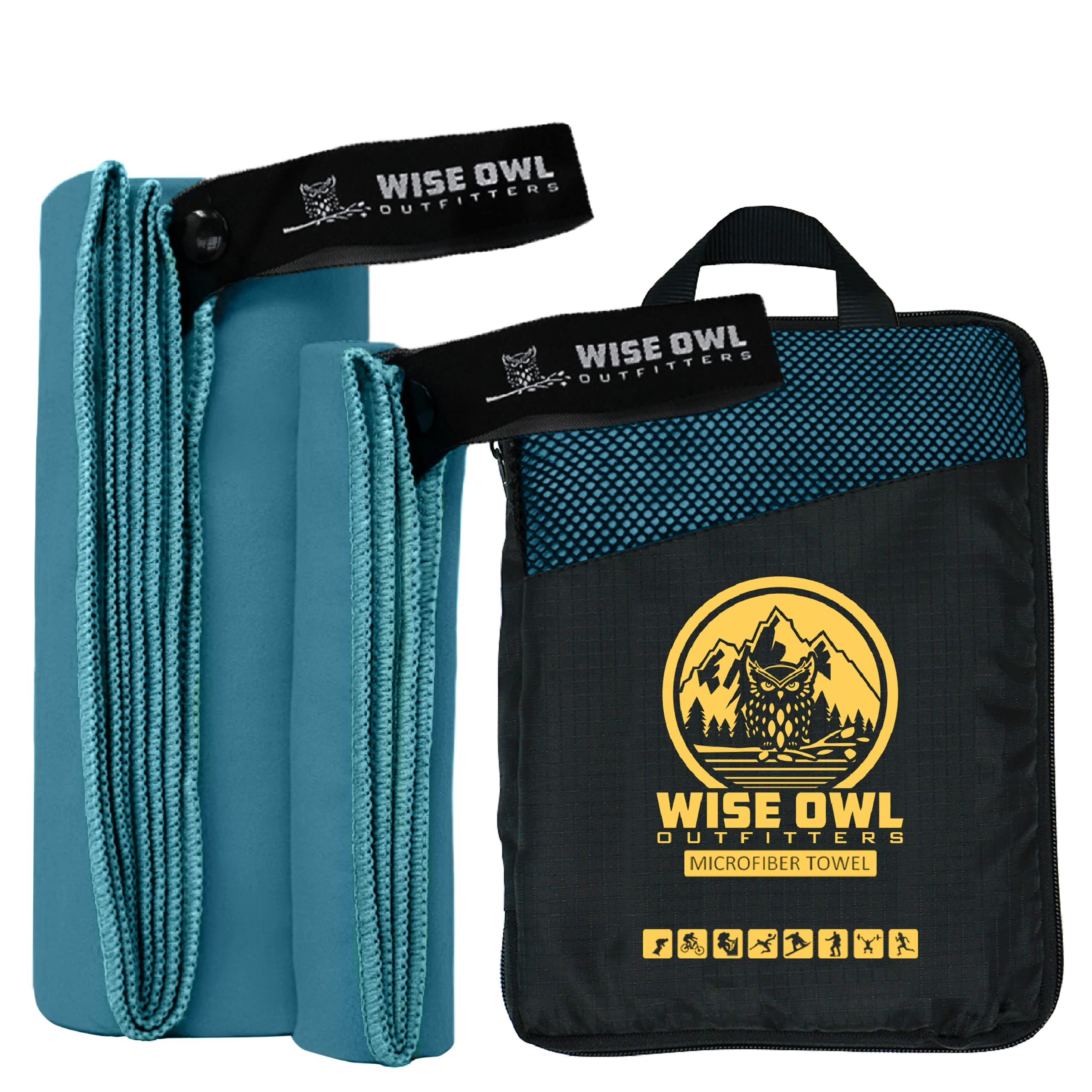 Wise Owl Outfitters Microfiber Camping Towel - Quick Dry Towel for Travel, Backpacking, Hiking, B... | Amazon (US)