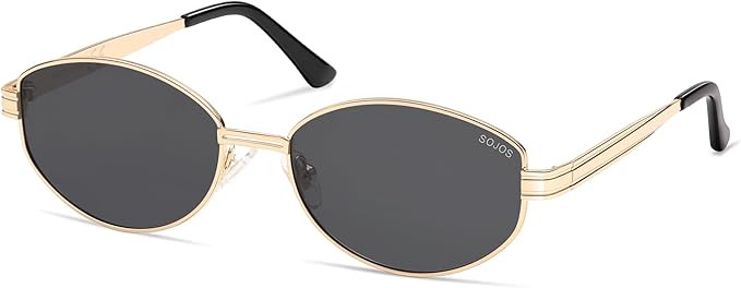 SOJOS Trendy Oval Round Polarized Sunglasses for Women Men, Retro Chic Circle Shades SJ1255 | Amazon (US)