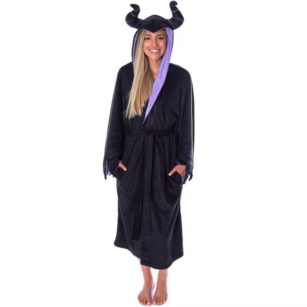 Disney Villains Women's Maleficent Costume Fleece Plush Robe Bathrobe | Target