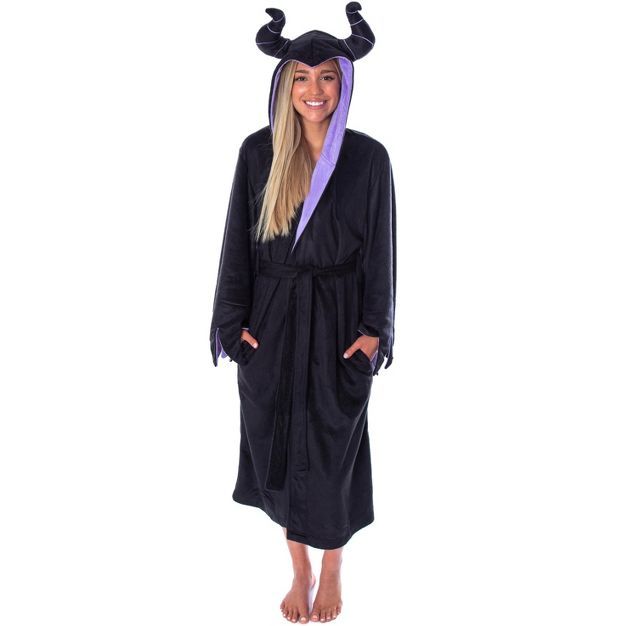 Disney Villains Women's Maleficent Costume Fleece Plush Robe Bathrobe | Target