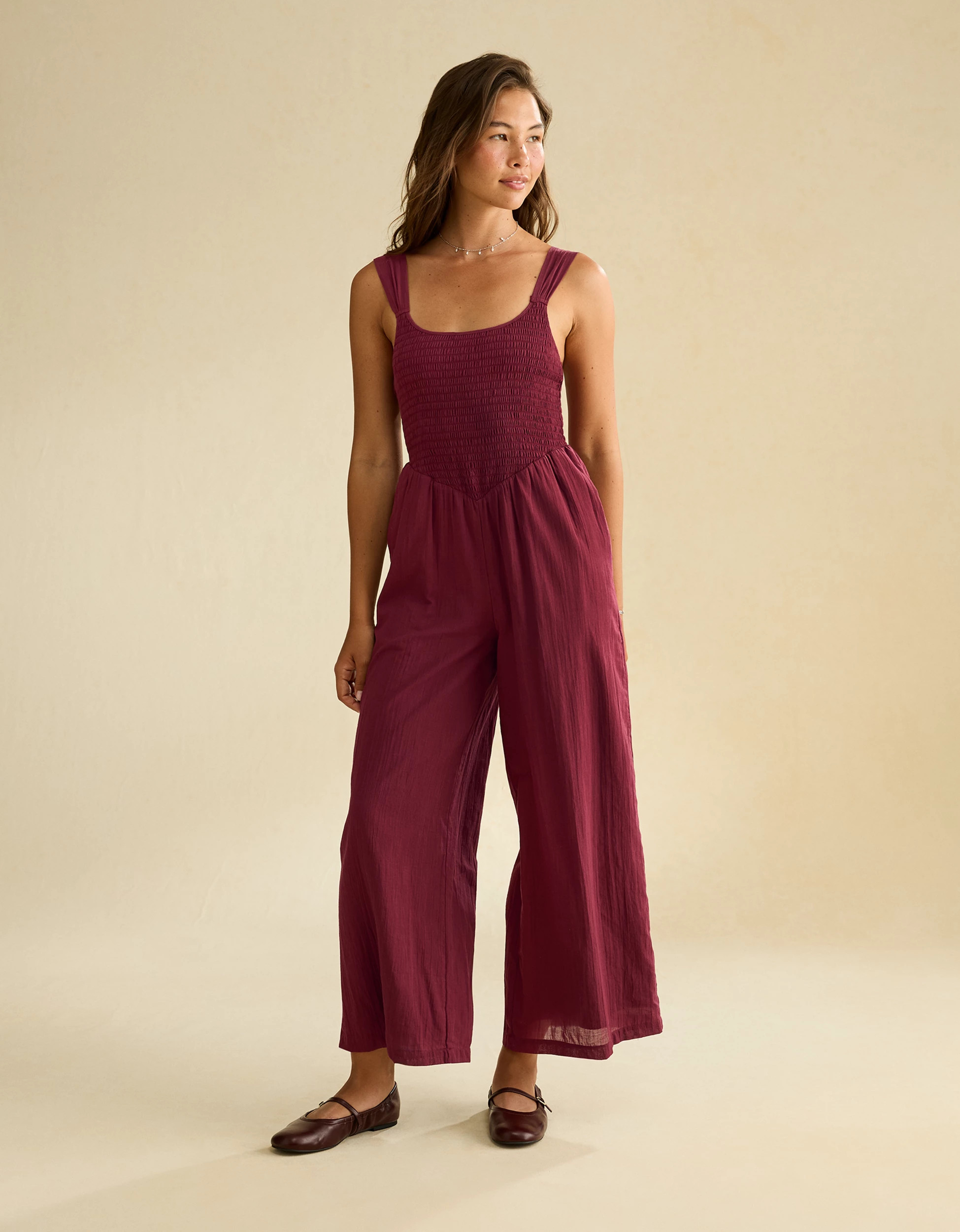 AE Smocked Bella Jumpsuit | American Eagle Outfitters (US & CA)