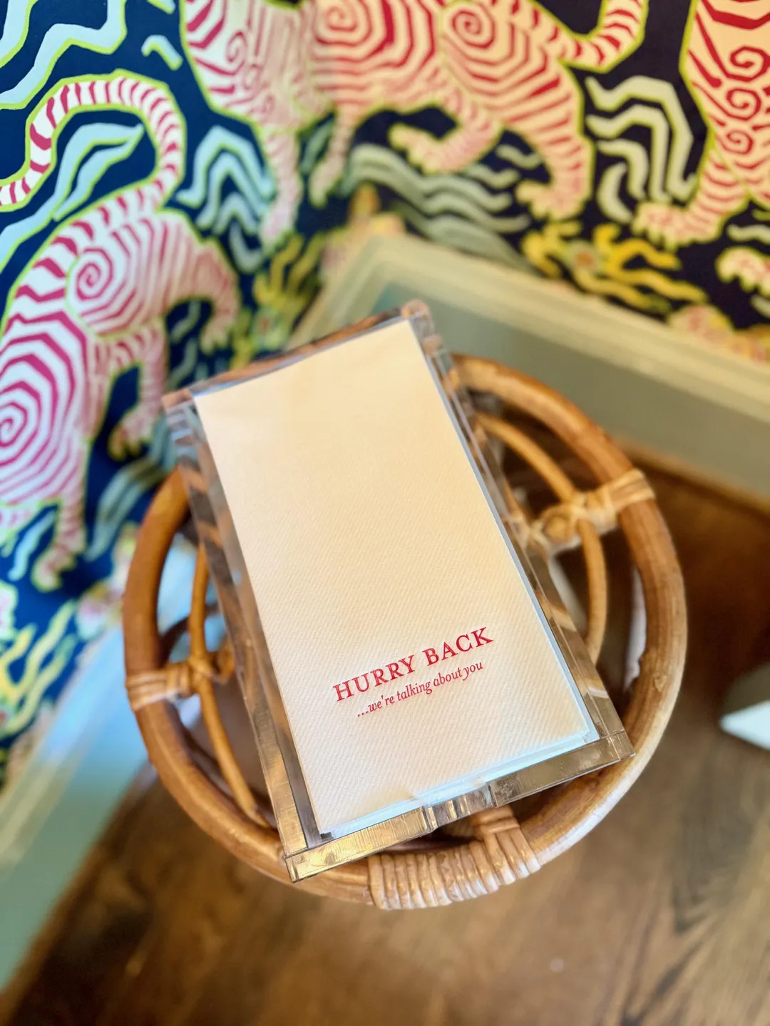 hurry back...we're talking about you - cheeky luxe guest towel / napkin in pink, set of 20 | Etsy (US)