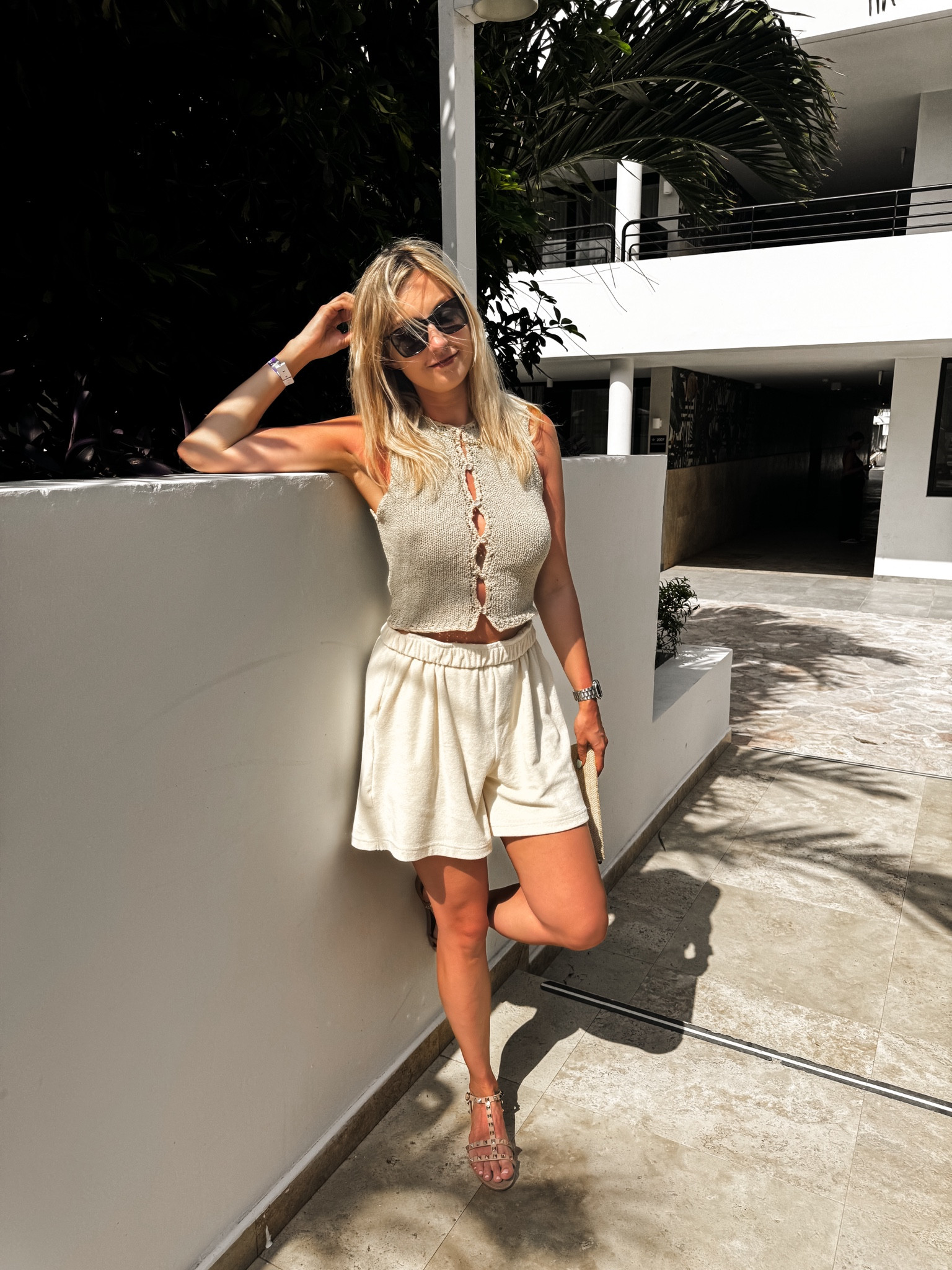 Curaçao vacation - resort wear 

Crochet top • Boucle Blanket Stitch Vest • vest top • cropped top • beige shorts • summer outfit • vacation outfit • crochet vest 

#LTKSeasonal #LTKtravel #LTKFestival