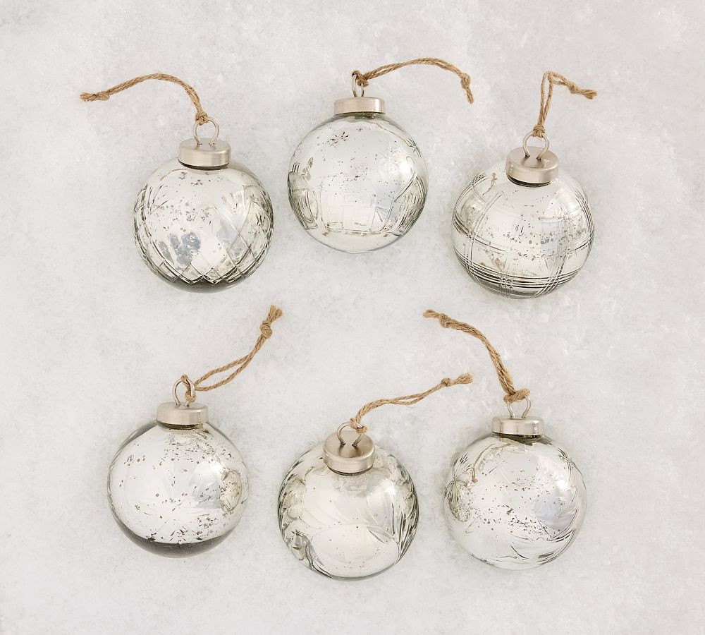 Cut Glass Ornament Box, Set of 6, Silver | Pottery Barn (US)