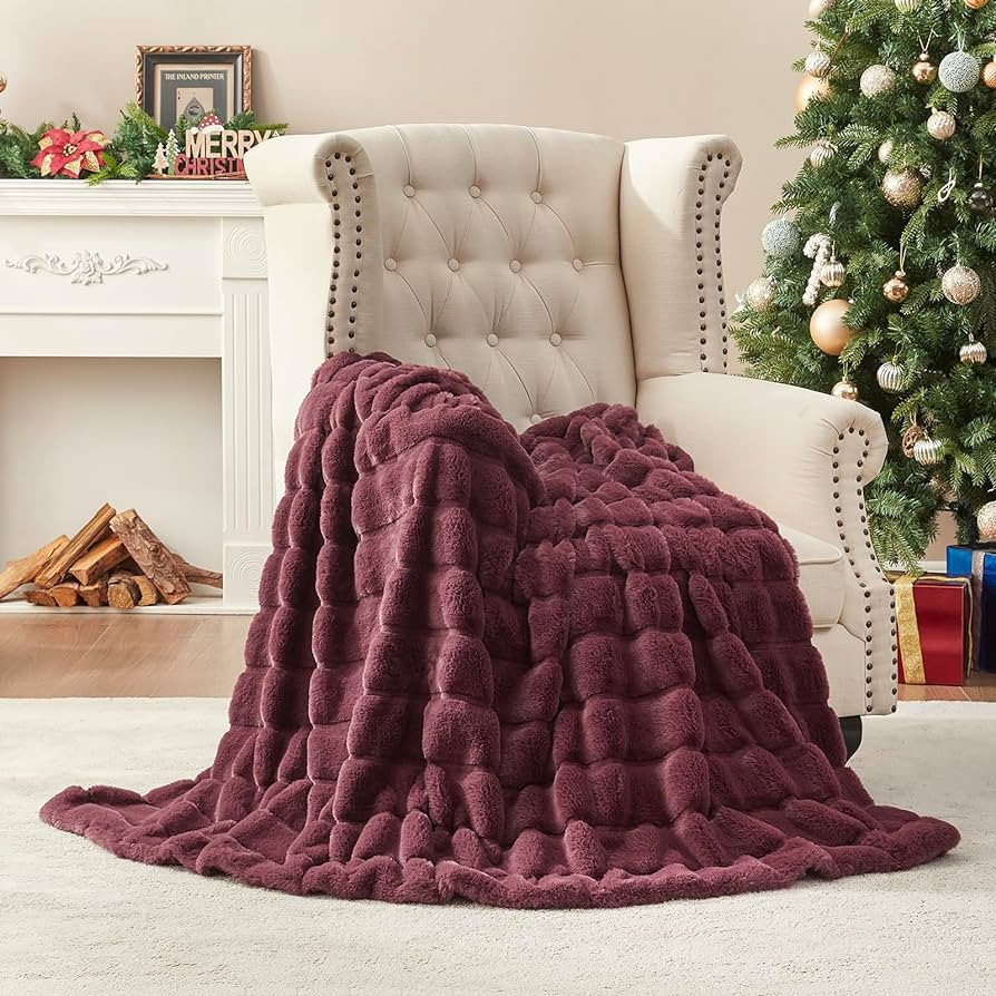Cozy Bliss Faux Fur Throw Blanket for Couch, Cozy Soft Plush Thick Winter Blanket for Sofa Bedroo... | Amazon (US)