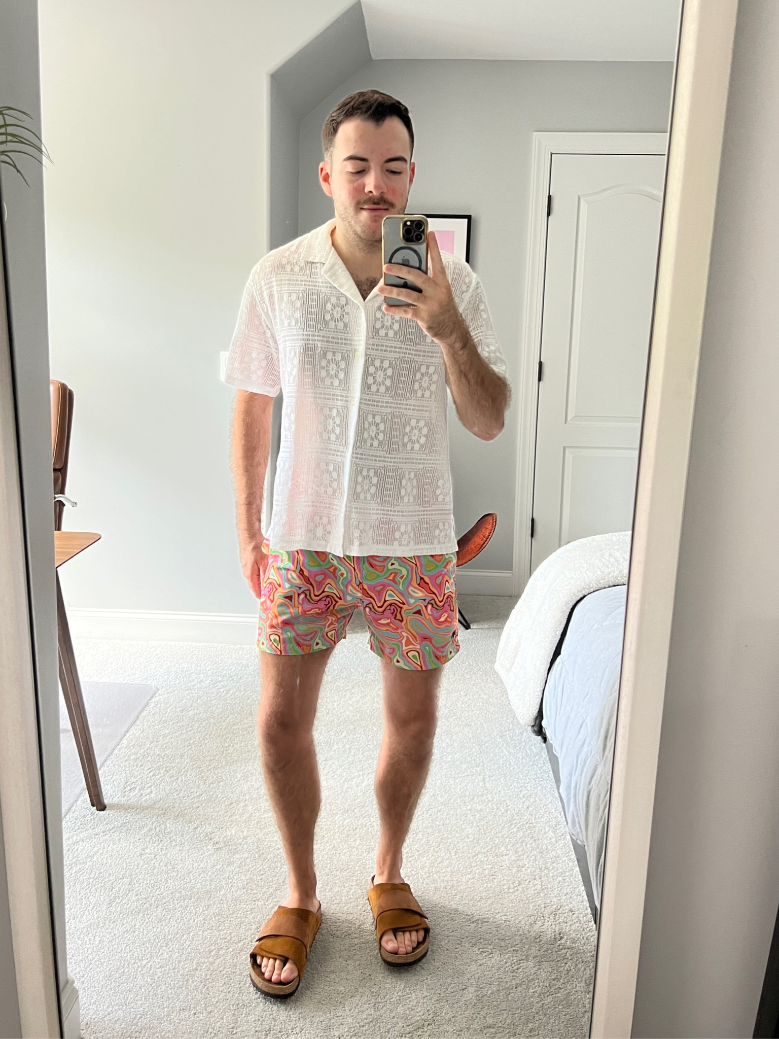 Summer fit that works anywhere from running errands to the pool to the beach. Keeping cool, but looking nice, in this lace button up  

#LTKSeasonal #LTKswim #LTKmens