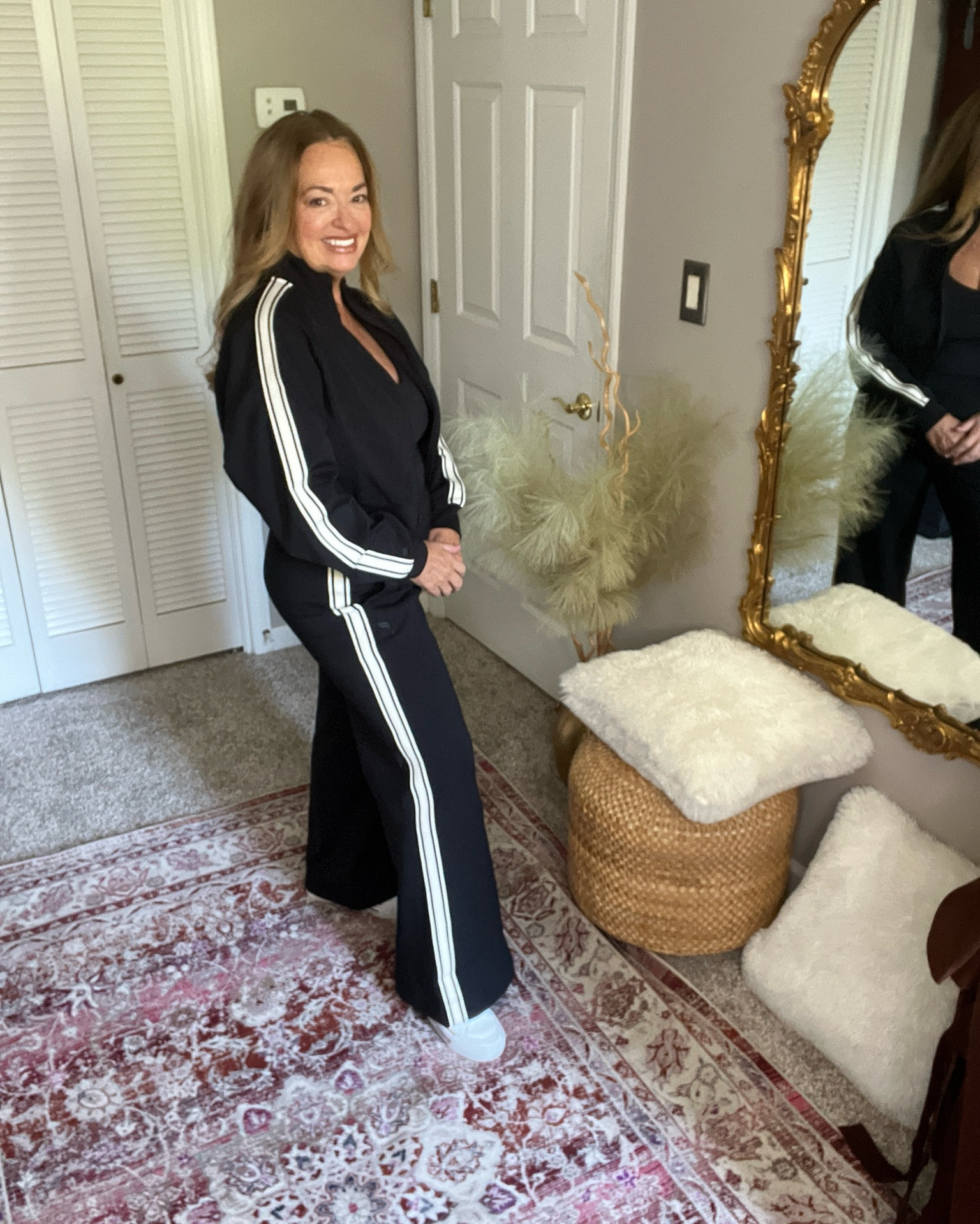 Fabulous track suits are trending! Wide legs and cropped jacket! Matching supportive bra.

#LTKNYFW #LTKmorningroutine #LTKfitnessgoals