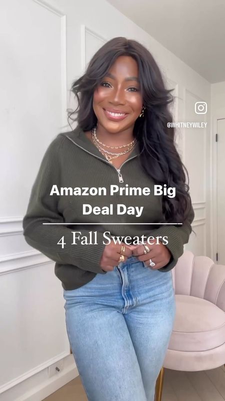 Amazon prime big deal days! Sharing 4 sweaters that are perfect tor the Fall season. All under $40! 

Amazon fashion find, amazon fall outfit, fall sweaters, fall outfits, drone day deals, jeans, fall family pictures outfits, prime day, Whitney wiley, half zip sweater, pull over sweater, fuzzy sweater, button down cardigan, oversized cardigan, affordable jeans, affordable denim, vici dolls, 

#LTKxPrime #LTKVideo #LTKsalealert