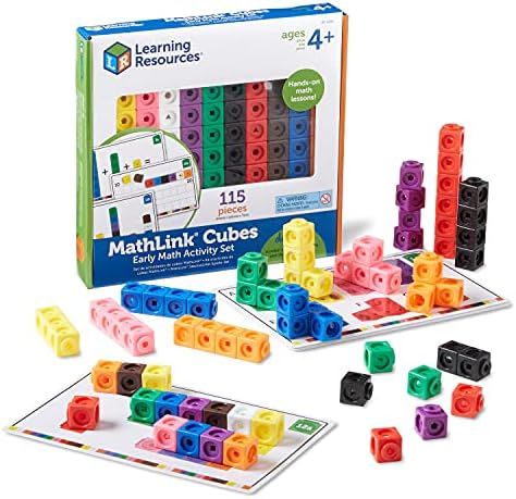 Learning Resources MathLink Cubes Early Math Activity Set - 115 Pieces, Ages 4+ Kindergarten STEM... | Amazon (US)