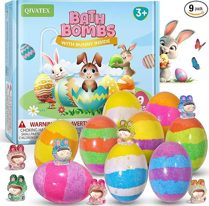 Bath Bombs with Toys Inside, Easter Basket Stuffers, Natural & Organic Kids Bath Bombs, Bubble Ba... | Amazon (US)