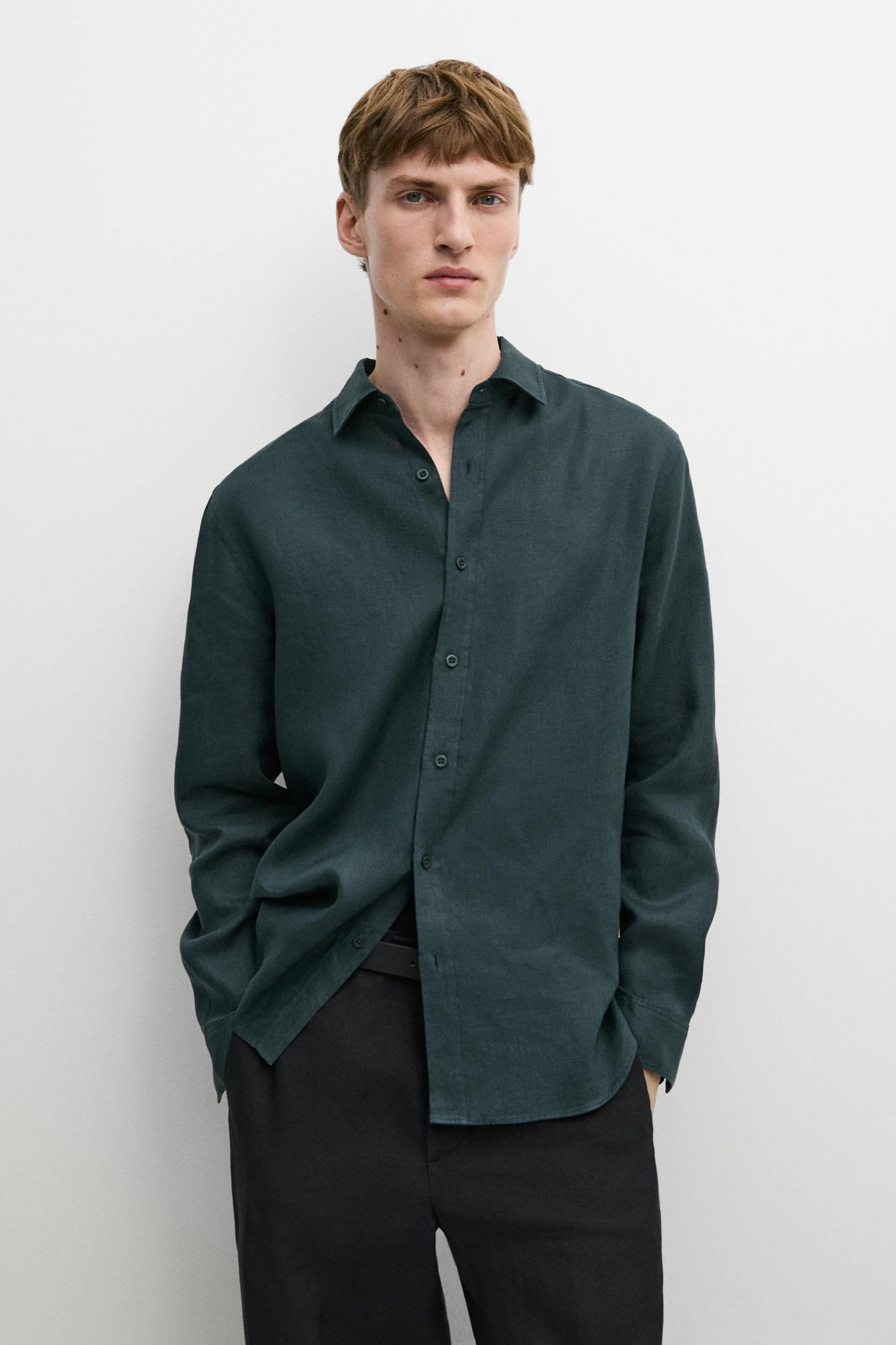 Slim-Fit-Hemd aus 100% Leinen | Massimo Dutti DE