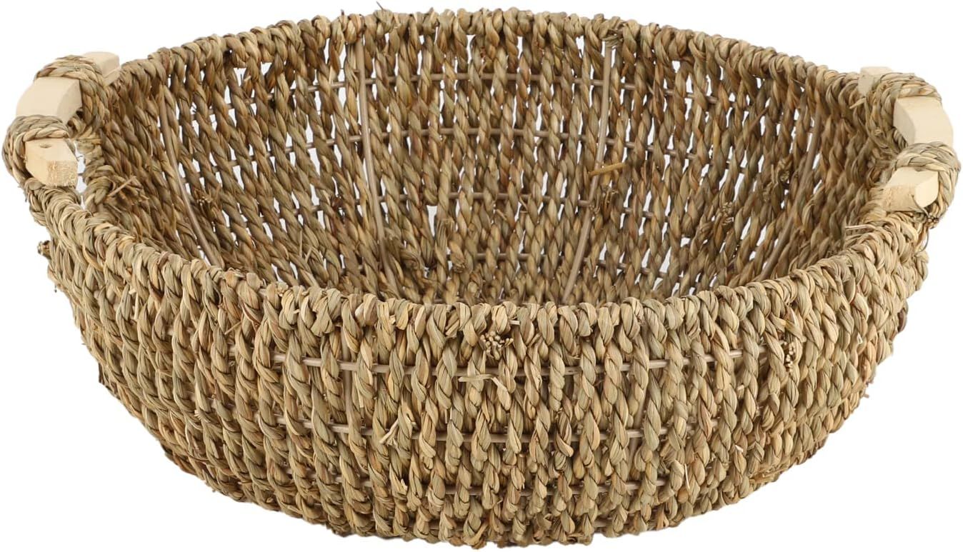 KINGWILLOW Round Bread Storage Basket, Fruit Bowl with Handles for Kitchen Countertop | Amazon (US)