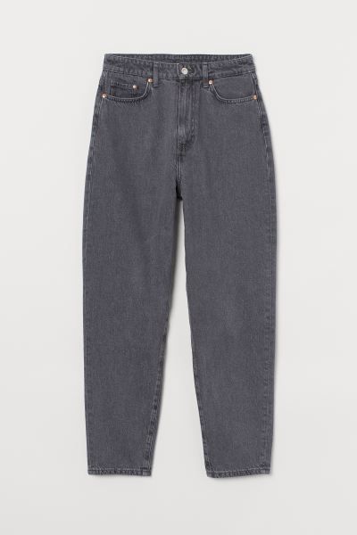 5-pocket, ankle-length jeans in washed denim. Extra-high waist, zip fly with button, and gently t... | H&M (US)