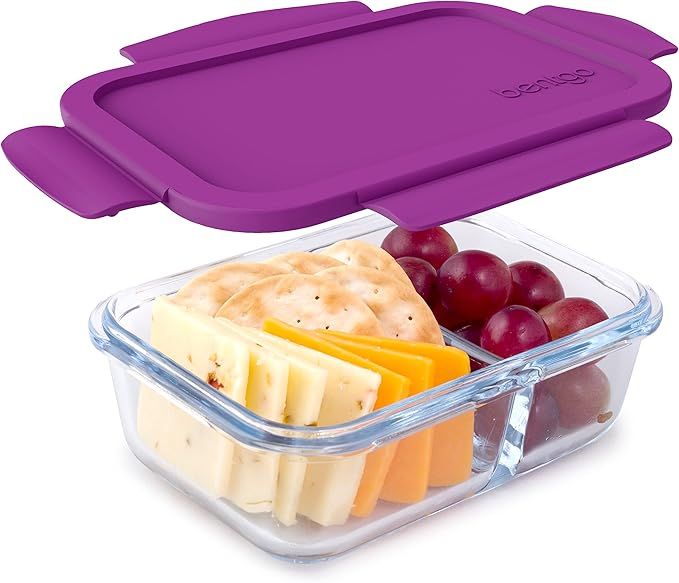 Bentgo® Glass Snack - Leak-Proof Bento-Style Snack Container with Airtight Lid and Divided 2-Com... | Amazon (US)