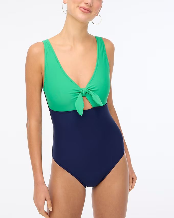 One-piece cutout swimsuit with bow | J.Crew Factory