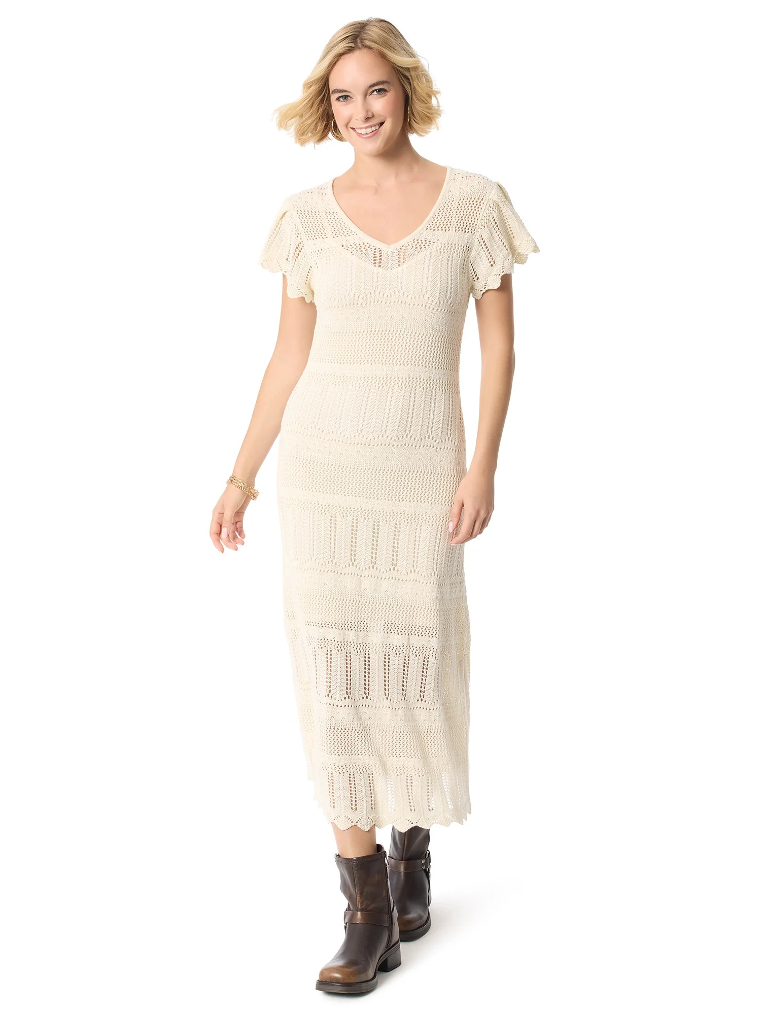Jessica Simpson Women's and Women's Plus Trinity Crochet Dress, Sizes XS-5X | Walmart (US)