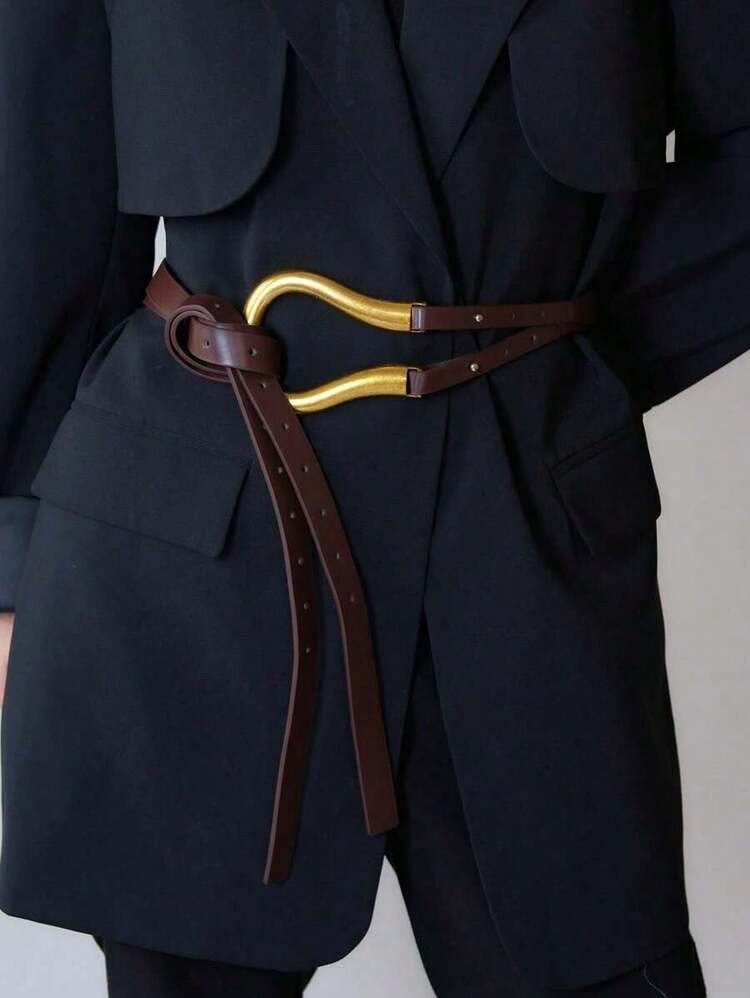 1 Piece Women's Suit Belt, Multifunctional Wide Horseshoe Buckle Decorative Belt, Suitable For Dr... | SHEIN