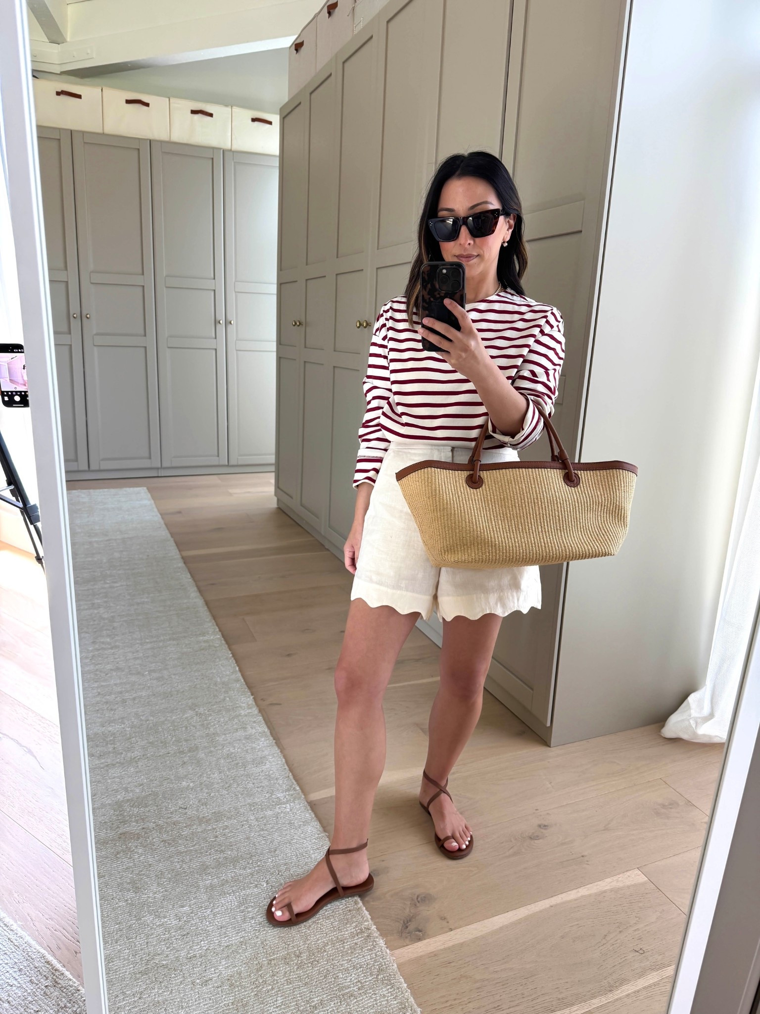 I can’t believe I found these scalloped linen shorts - they’re perfection! High rise,  perfect length, and so comfy. 

Everlane linen tank 2 - need to size down
Tuckernuck stripe tee xs
Everlane linen shorts 2 - run tts, could wear the 0
tkee sandals 5
Tuckernuck bag
Electric Picks earrings
Electric Pick necklace 
Celine sunglasses 

Spring outfits 2026, summer outfits, petite style 

#LTKPetite #LTKootd #LTKSeasonal