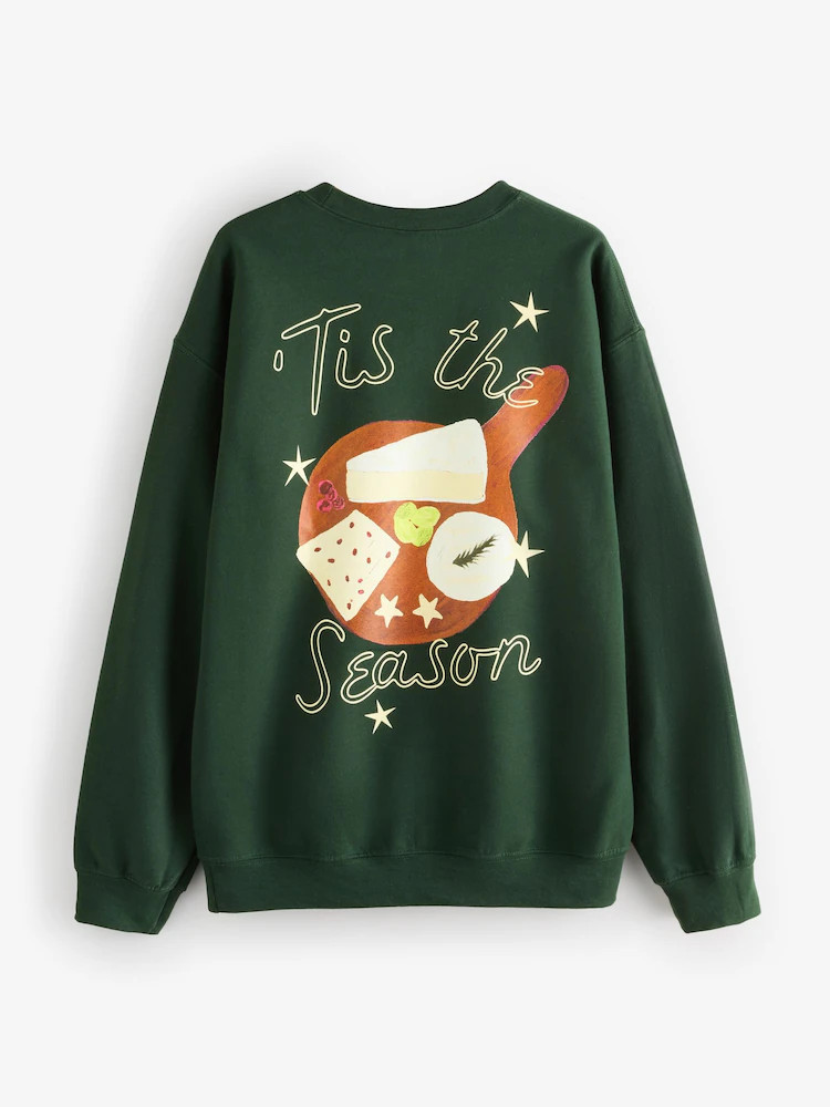 Proper Good Christmas Cheese Board Back Graphic Sweatshirt | Next EU