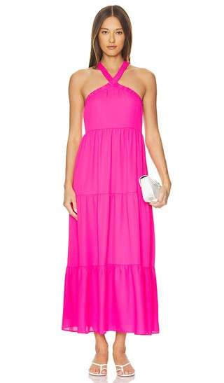 Hallie Halter Dress in Hot Pink | Revolve Clothing (Global)