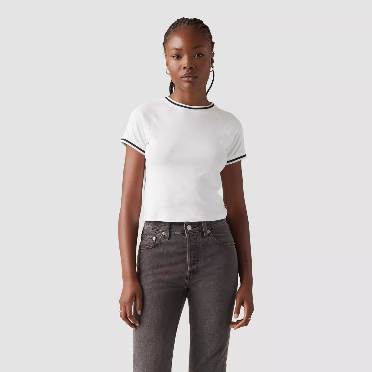 Levi's® Women's Short Sleeve Cropped Oracle Ringer T-Shirt | Walmart (US)