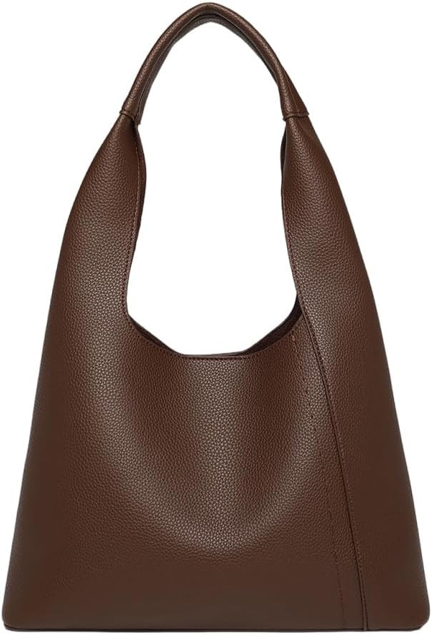 Slouchy Hobo Tote Bags for Women - Retro PU Leather Shoulder Handbag Purse Large Capacity 2pcs | Amazon (US)