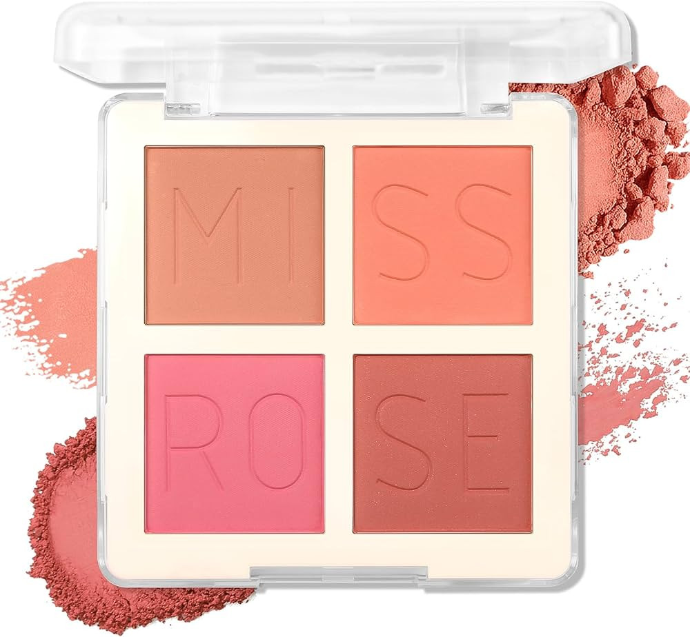 4 Color Matte Blush Palette for Cheeks - Highly Pigmented Pressed Powder for Face Blush Makeup, L... | Amazon (US)