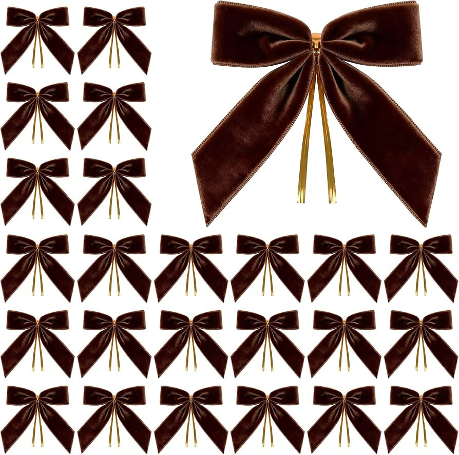 Artmag 24 Pcs Velvet Christmas Bows for Christmas Tree, Wreath, Garland, Gift Wrapping, Crafts, W... | Amazon (CA)