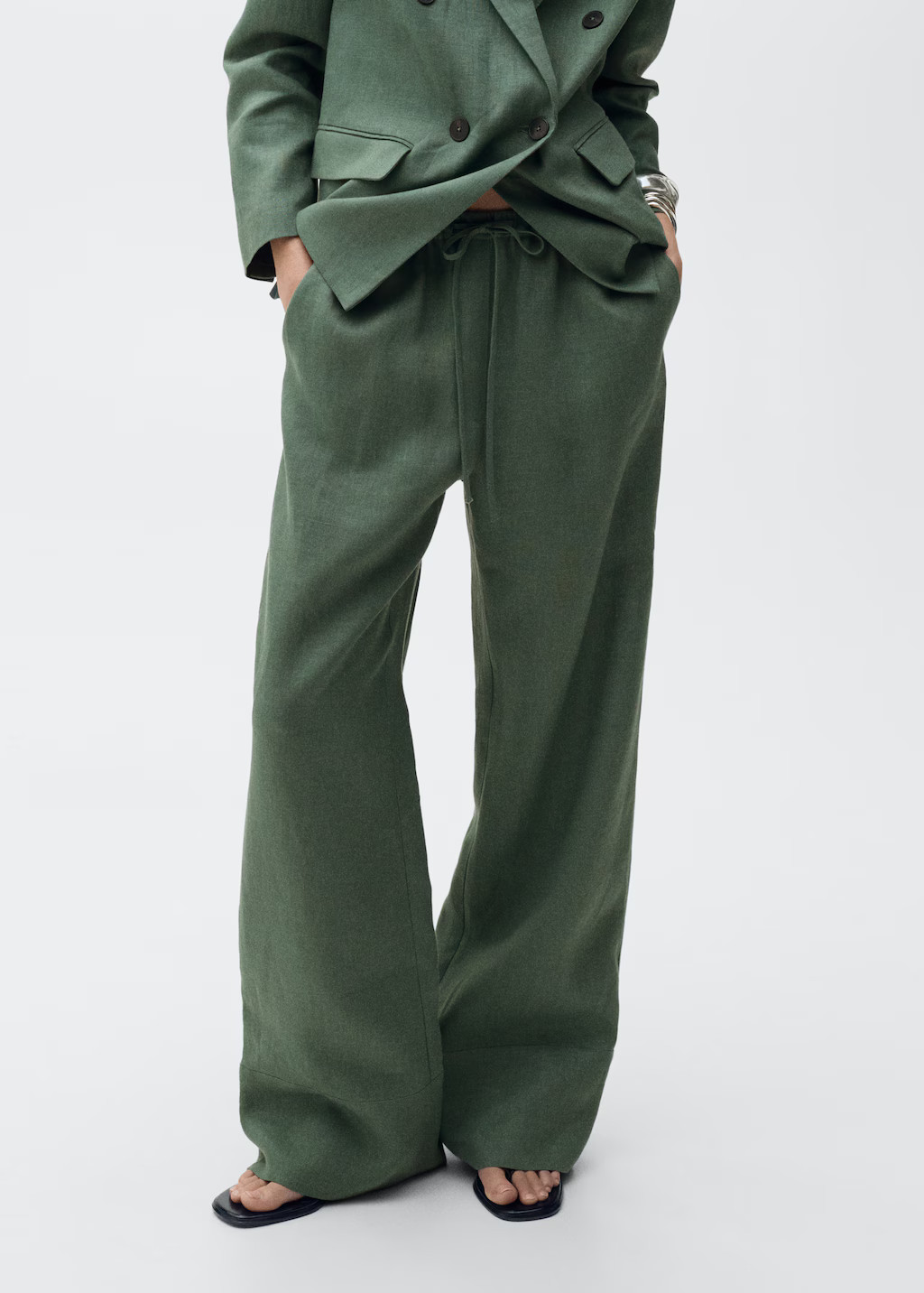 Straight linen-blend trousers - Women | MANGO United Kingdom | MANGO (UK)