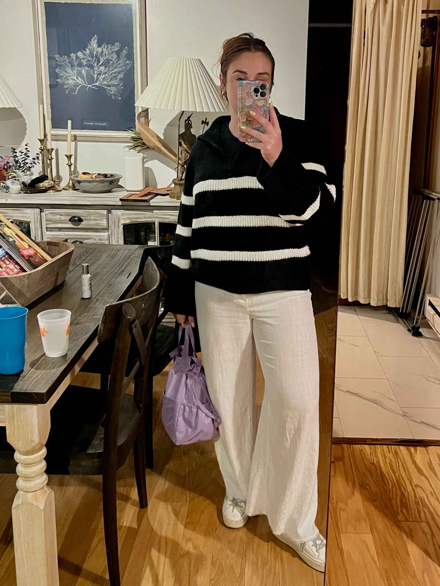Late summer New England vibes. In size 12 in the frayed linen pants and size medium in oversized sweater. So good for a cold office or summer nights 

H&M, H&M vibes, office outfit, cozy outfit, summer outfit, New England style 

#LTKStyleTip #LTKSaleAlert #LTKFindsUnder50