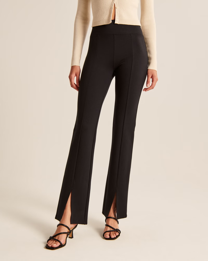 Women's Ponte Split-Hem Flare Pants | Women's Up To 50% Off Select Styles | Abercrombie.com | Abercrombie & Fitch (US)