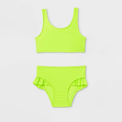 Toddler Girls' Solid Bikini Set - Cat & Jack™ Green | Target