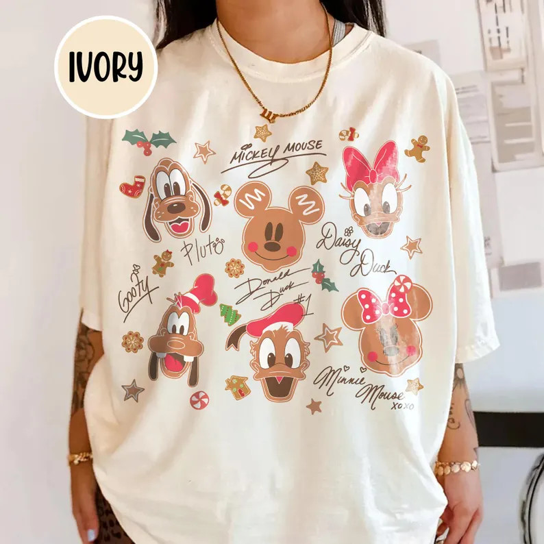 Vintage Disney Gingerbread Coquette Bow Christmas Shirt, Mickey and Minnie Gingerbread Tshirt, Mi... | Etsy (US)
