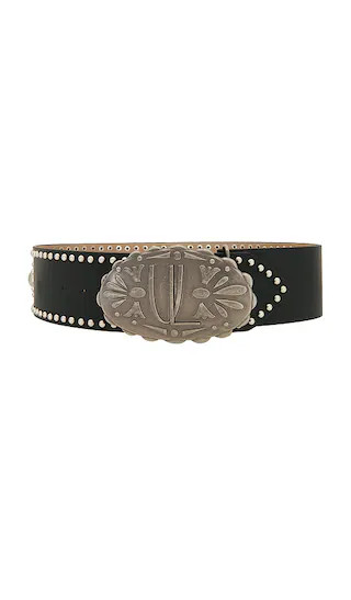 Understated Leather Oversized Buckle Belt in Black. - size XS/S | Revolve Clothing (Global)