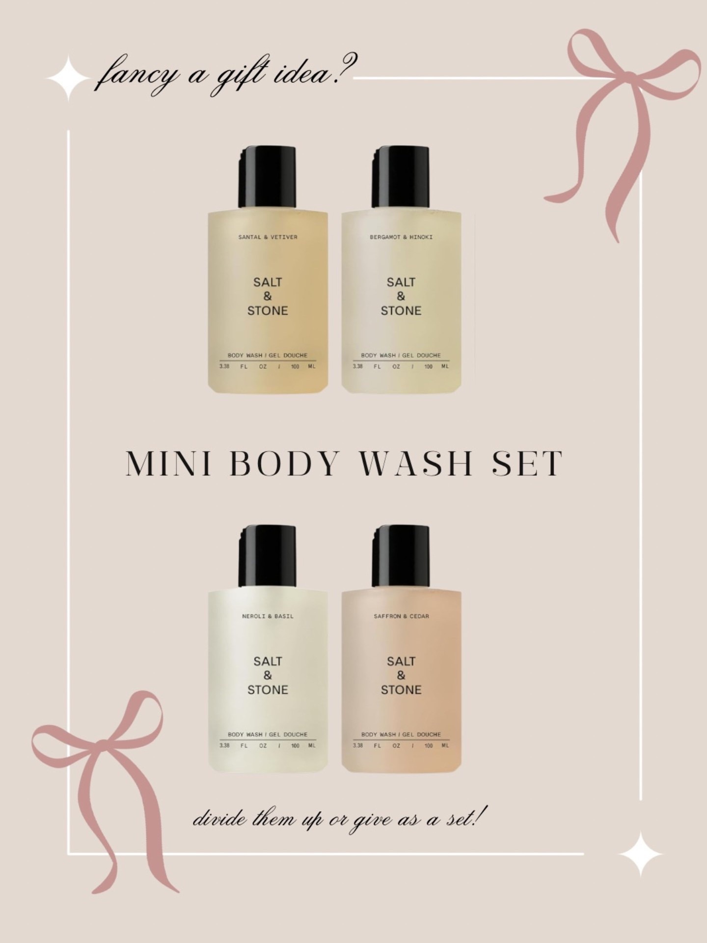 Love the new mini set of these salt & stone body washes! Gift ideas for her from Amazon! 🤍

Stocking stuffers, beauty gifts, self care, new arrivals, gift guide, cozy, friend gift, coworkers, neighbors, best seller, trending, fancythingsblog 


#LTKGiftGuide #LTKFindsUnder50 #LTKBeauty