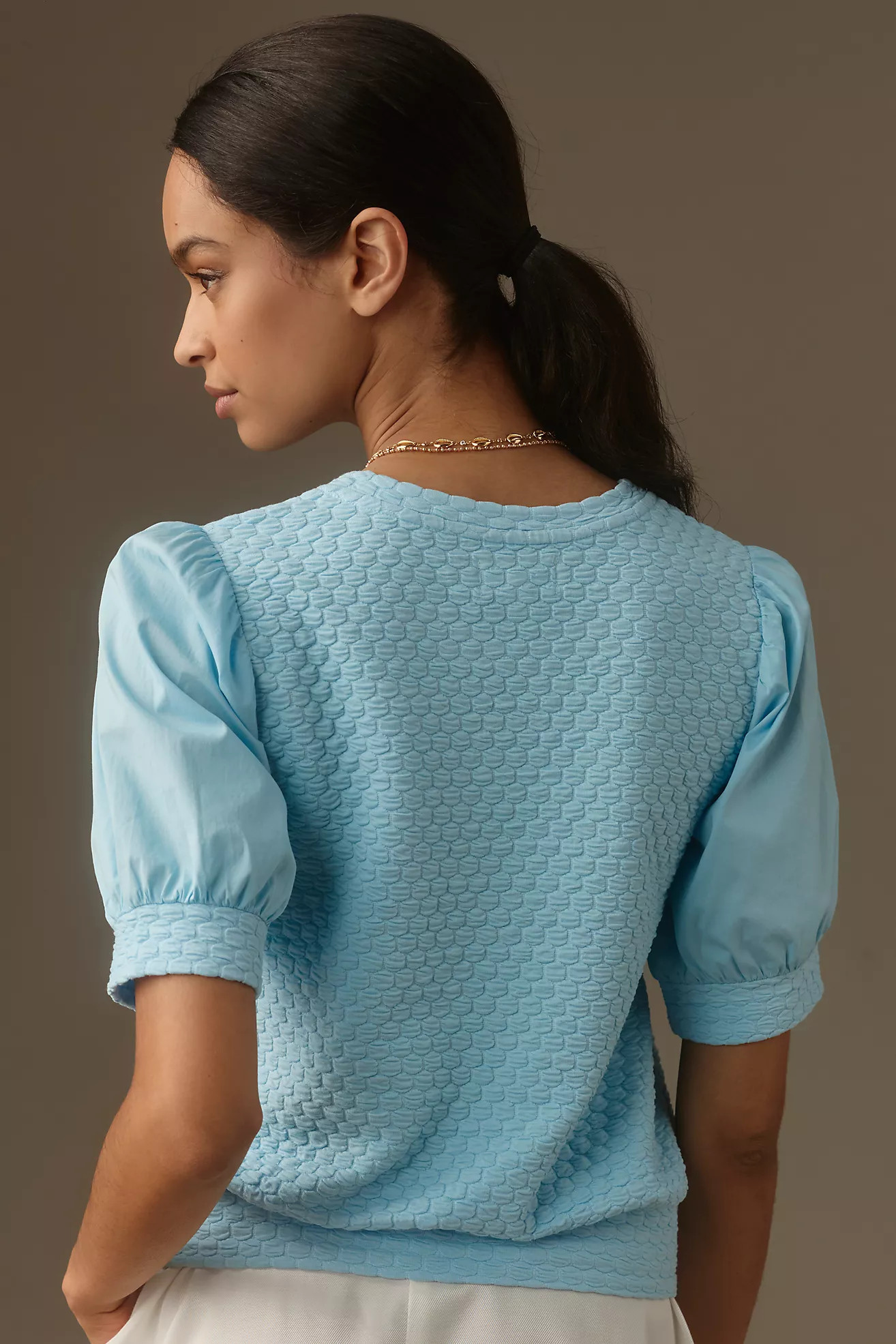 Porridge Puff-Sleeve Pullover Top | Anthropologie (US)