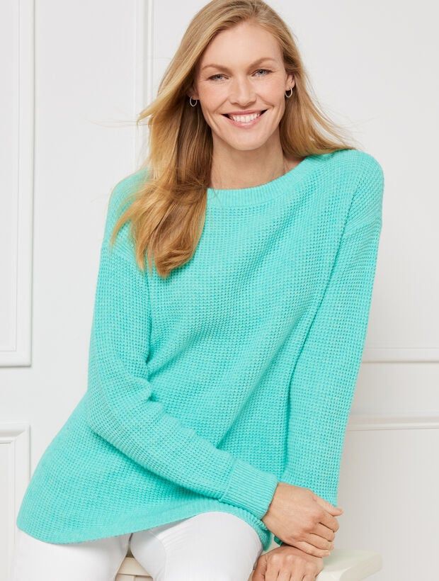 Textured Stitch Cuff Sleeve Sweater | Talbots