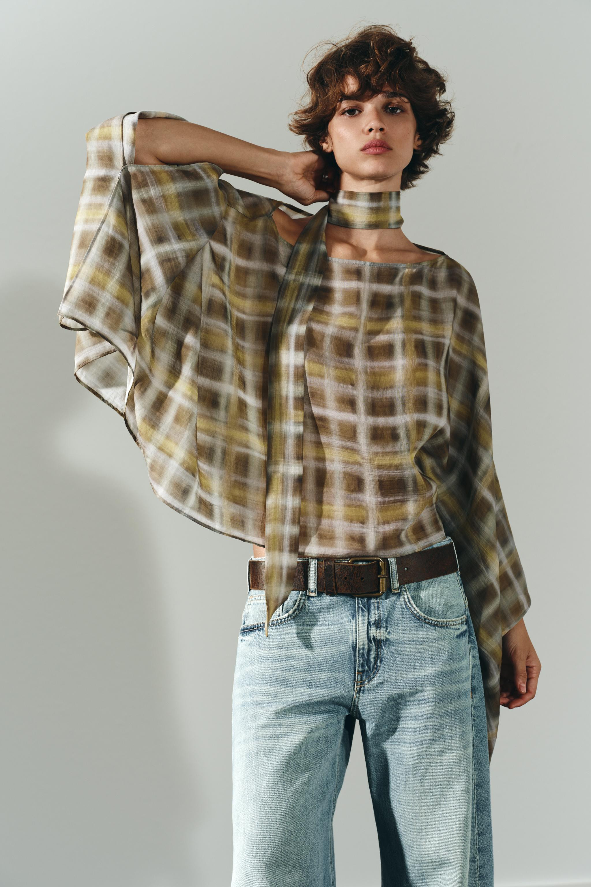 PLAID SCARF CAPE | Zara US