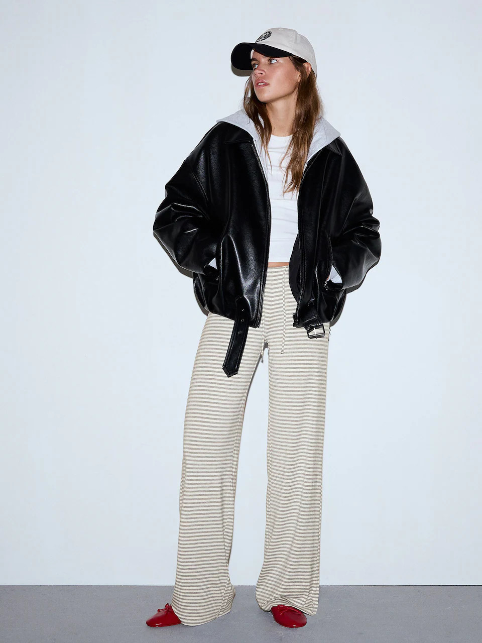 Bershka Wide Leg Hose in Grau | ABOUT YOU | About You DE